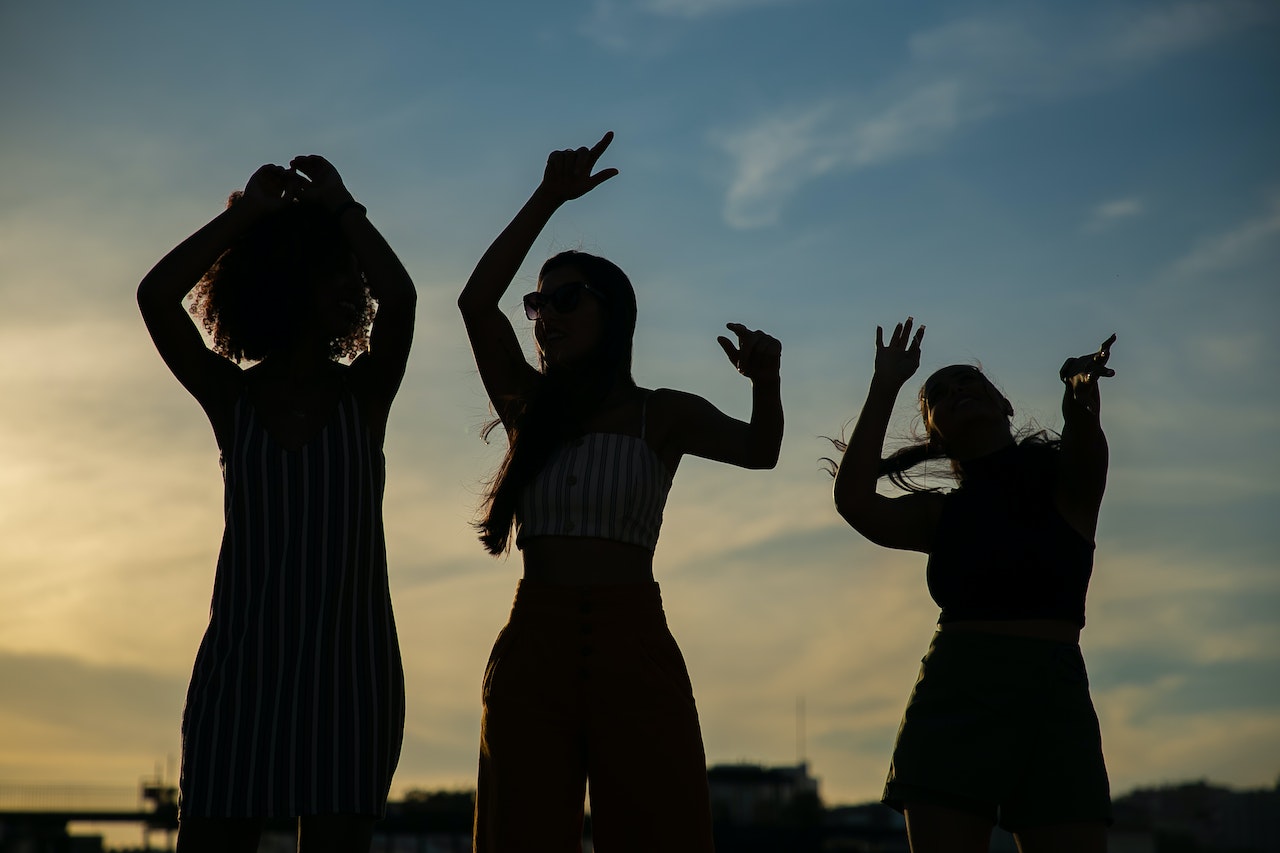 Folks dancing at the Bon Dance Festival in Hawaii