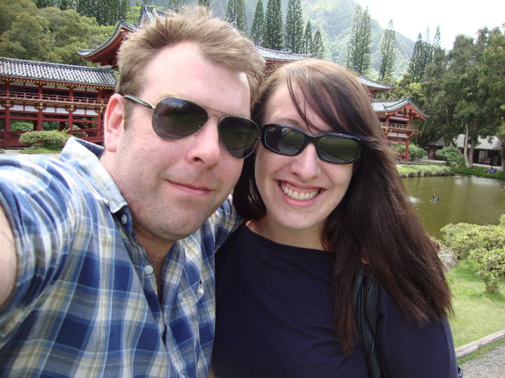 Scott and Katie in the town of Ahuimanu