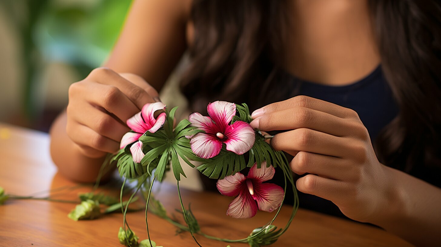 how to make a hawaiian flower headband