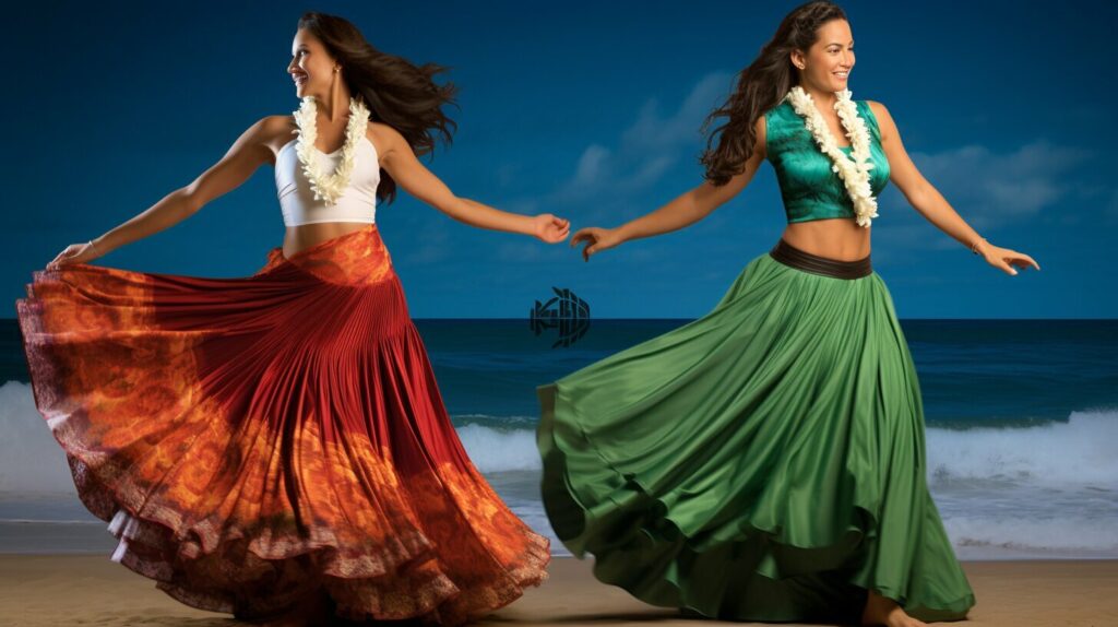 traditional vs. modern hula attire image