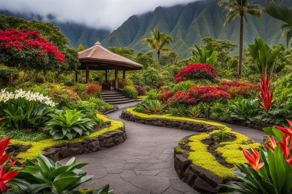 Hawaiian botanical gardens in winter