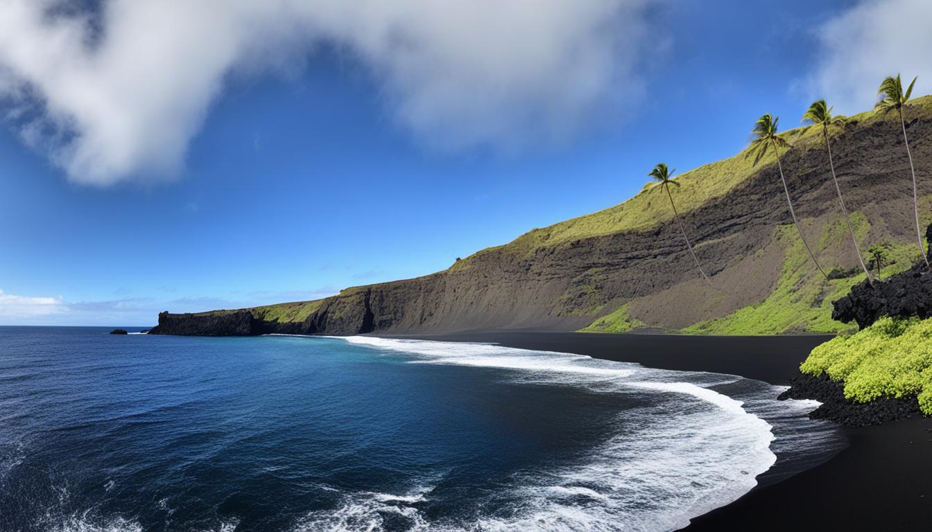 black sand beach big island hawaii