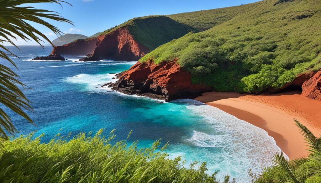 red sand beach maui