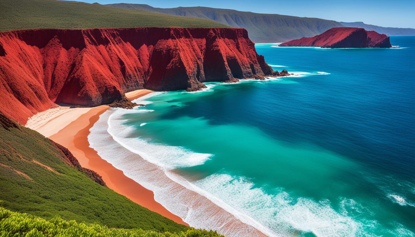 red sand beach maui hawaii