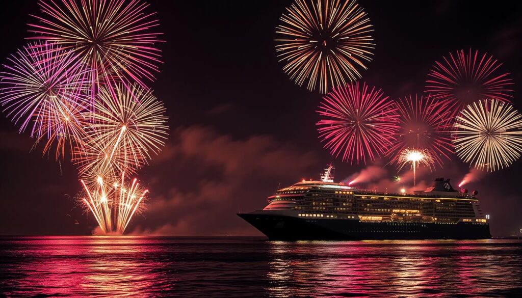 fireworks at sea